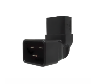Netzadapter C19 auf C20 gewinkelt, YL-3318L-2 IEC 60320-C19/20 gewinkelt, unten/oben